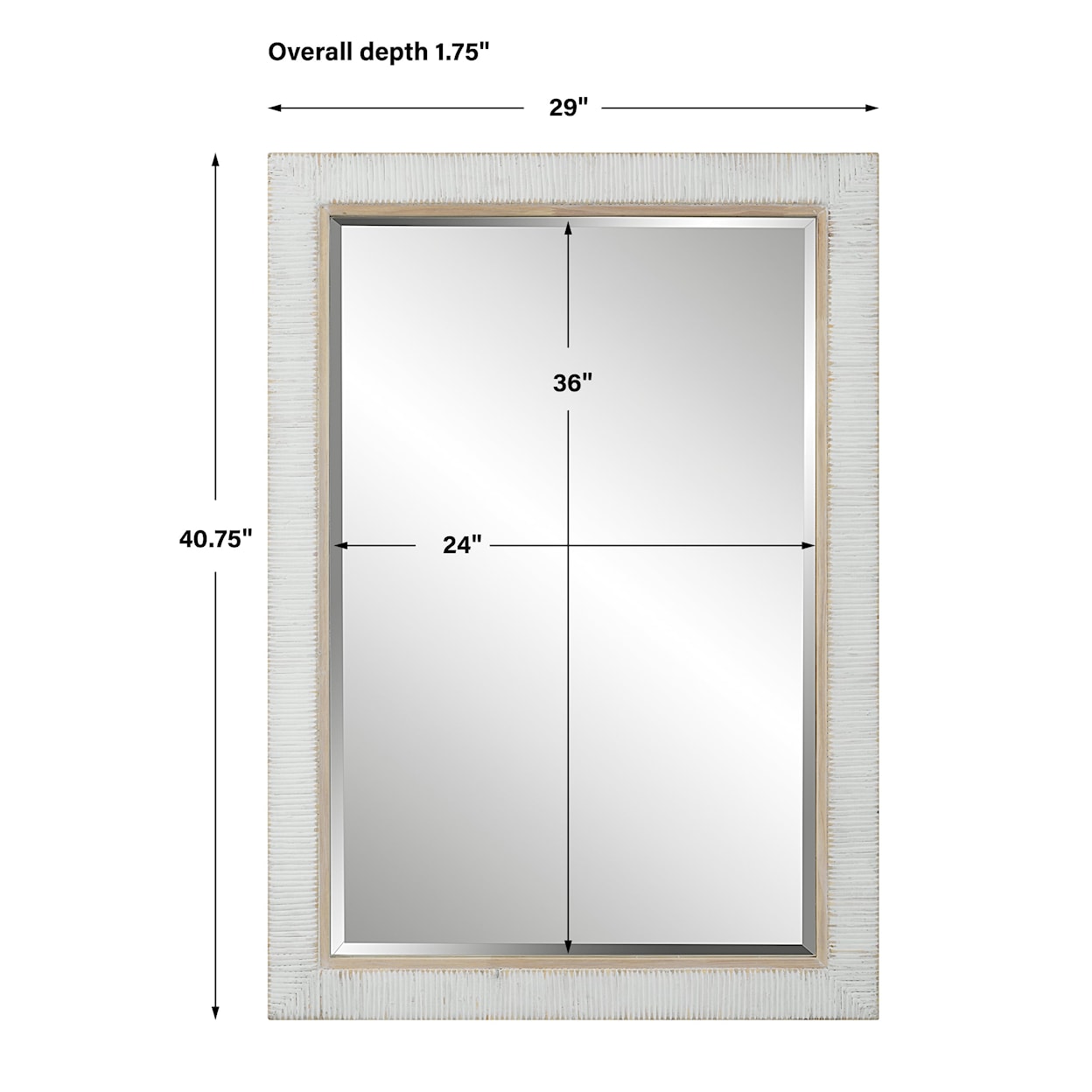 Uttermost Cape Cape Whitewashed Rattan Mirror