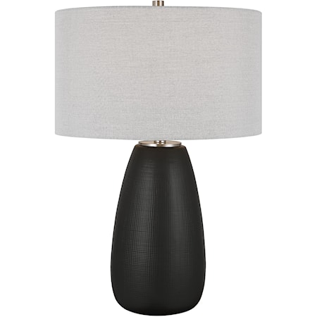 Twilight Satin Black Table Lamp