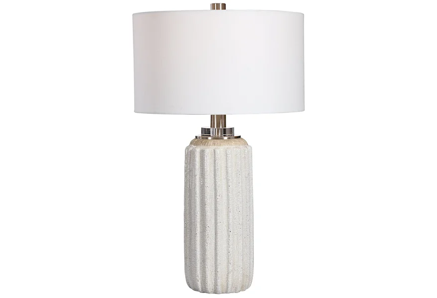 Table Lamps Azariah White Crackle Table Lamp by Uttermost at Esprit Decor Home Furnishings