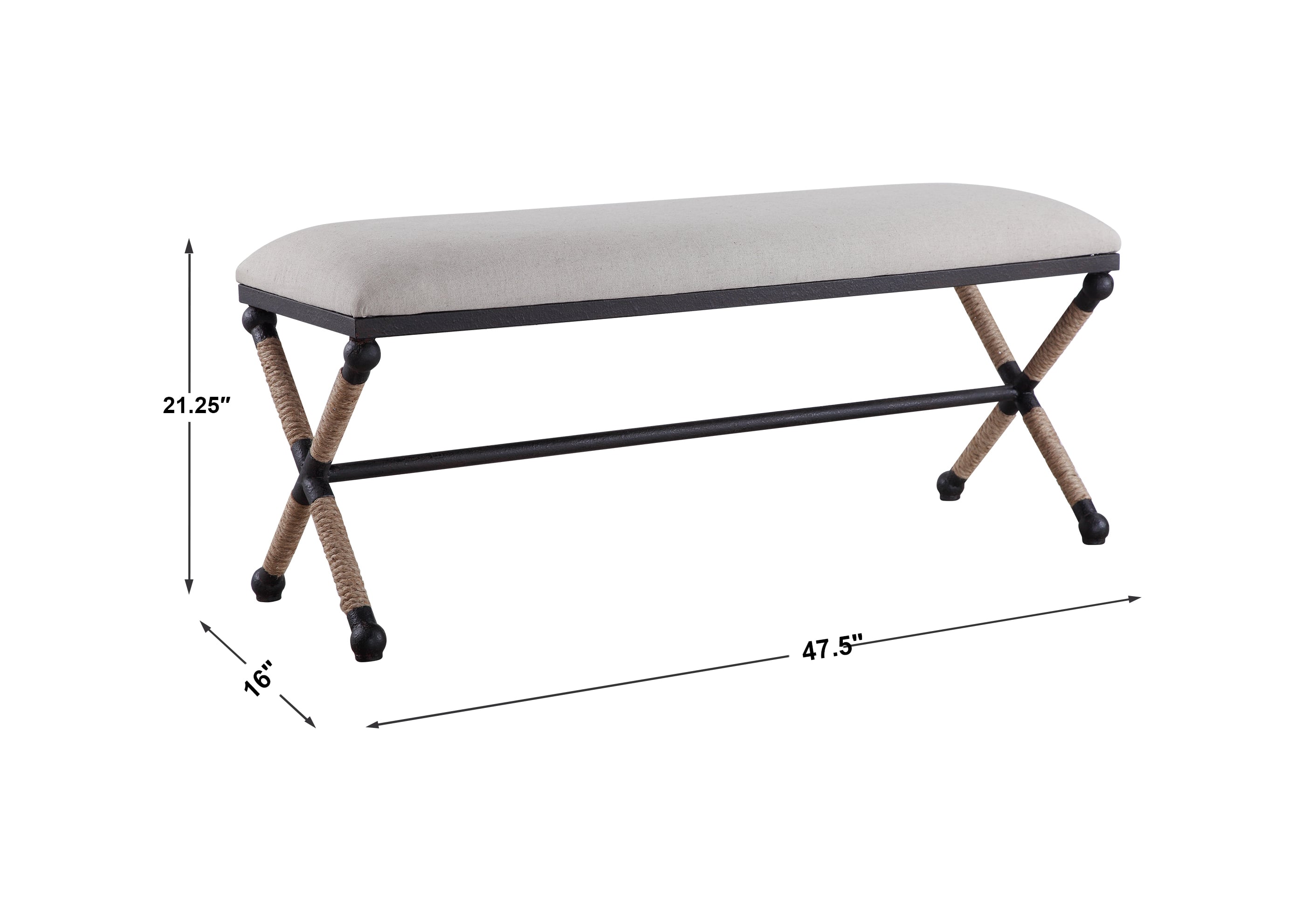 Uttermost Accent Furniture - Benches Firth Oatmeal Bench