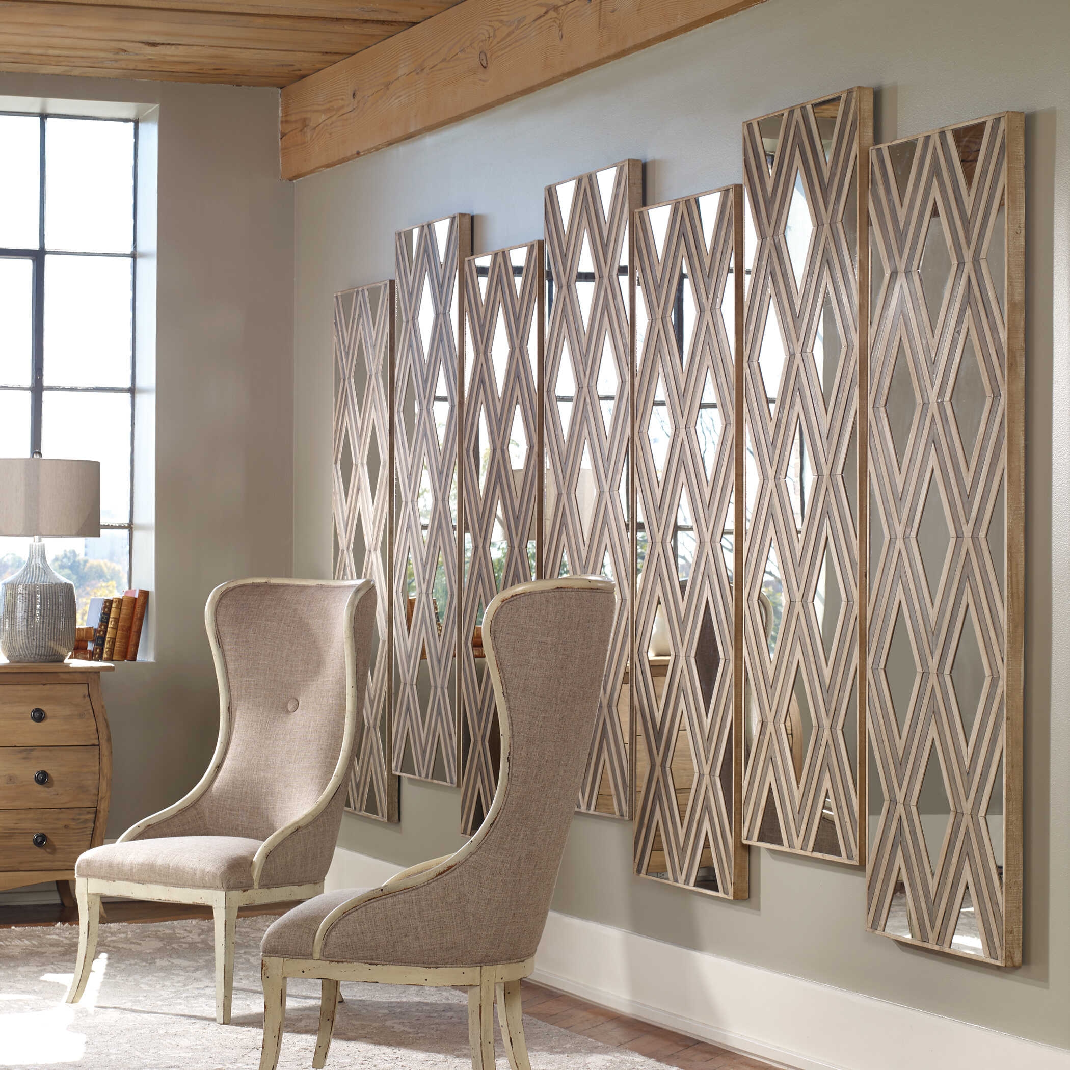 Uttermost Tahira Tahira Geometric Argyle Pattern Wall Mirror