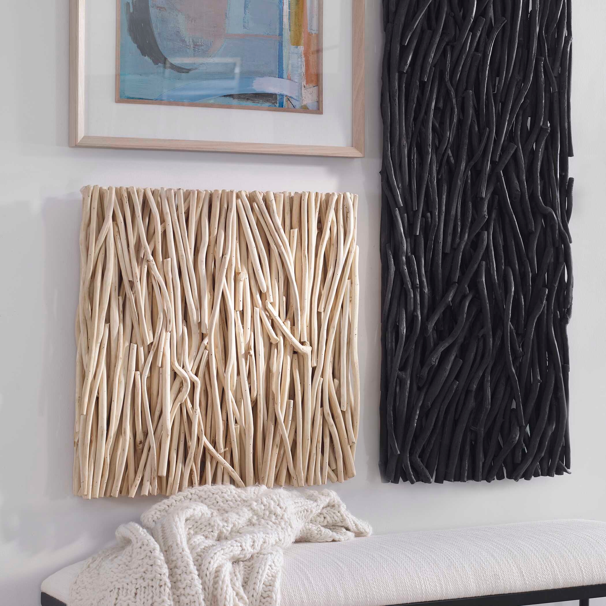 Square Bleached Wood Wall Decor