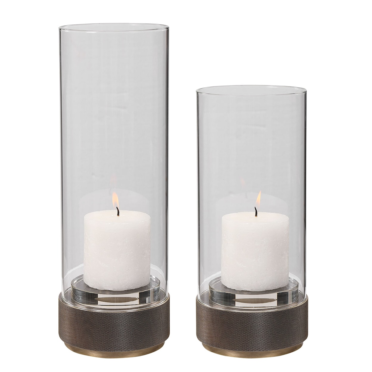 Uttermost Accessories - Candle Holders Sandringham Brushed Brass Candleholders, S/2