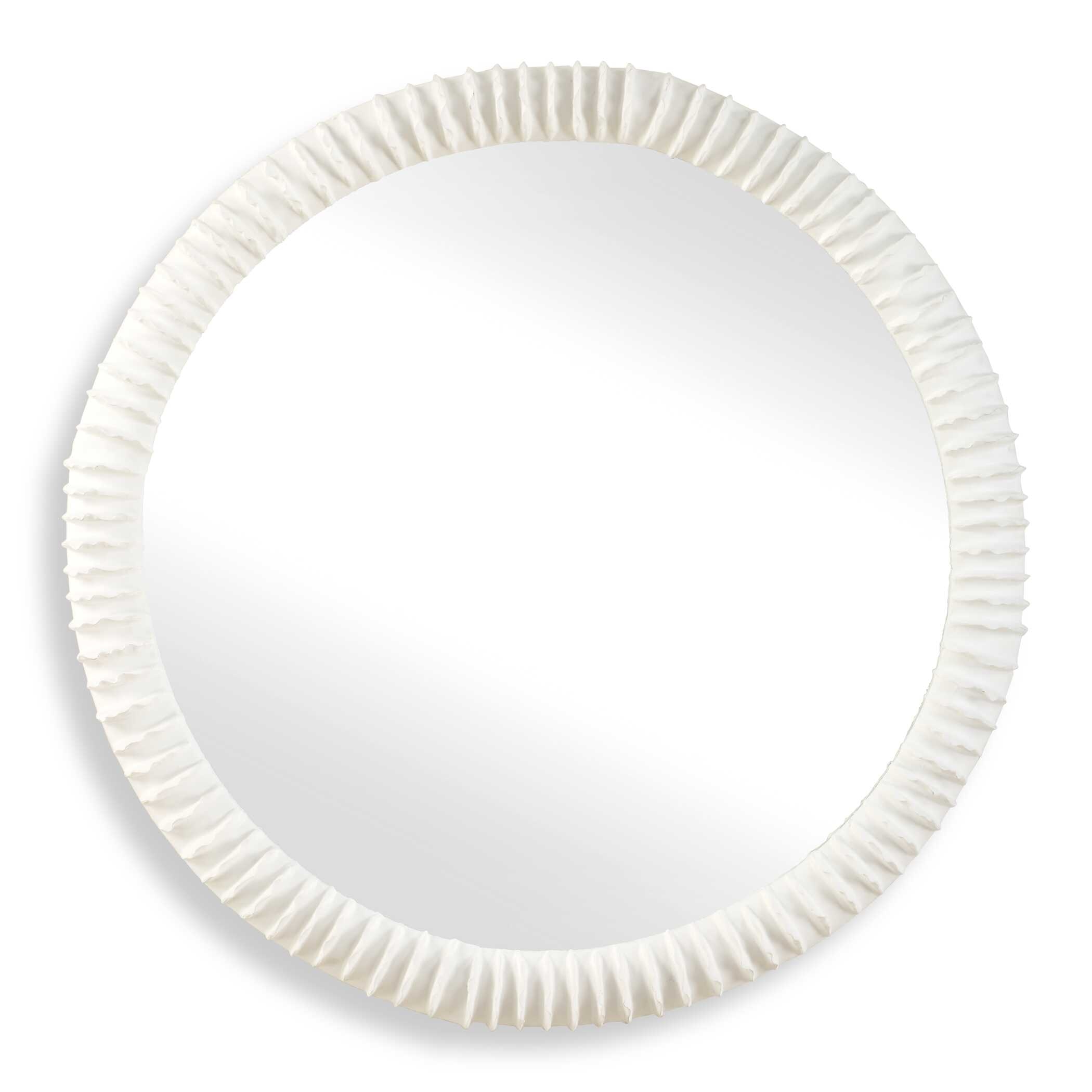 Akiko White Round Mirror