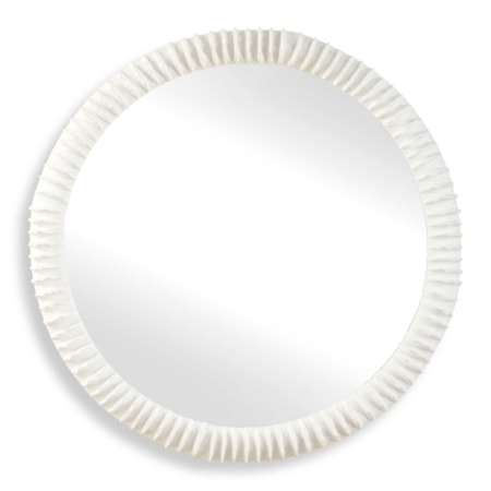 Akiko White Round Mirror