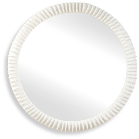 Akiko White Round Mirror