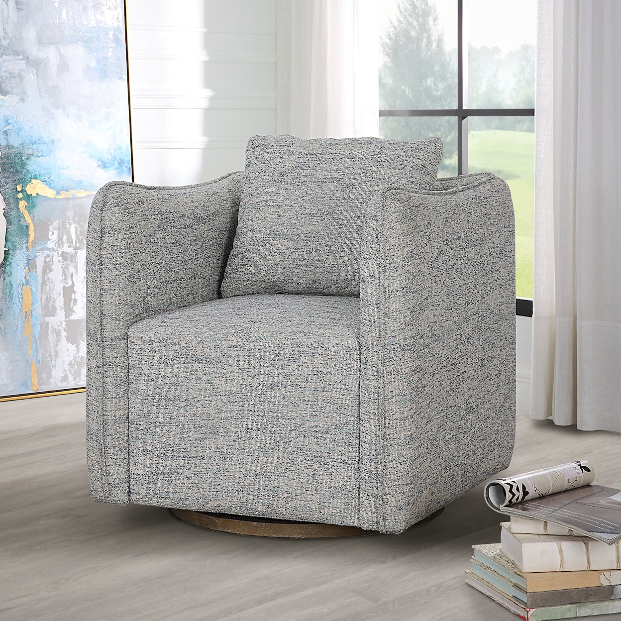 Uttermost Corben Corben Blue Swivel Chair