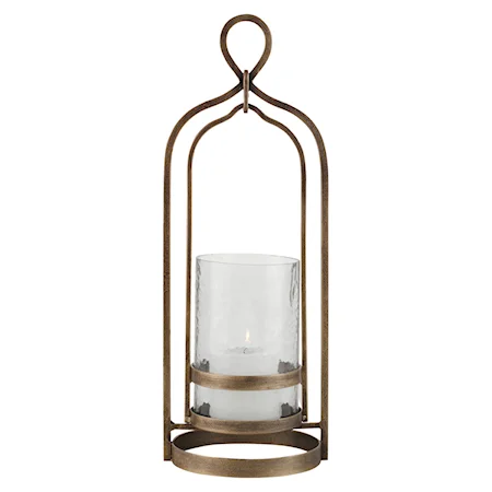 Brass Candleholder with Bronze Rub-through Details