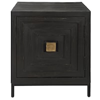 Contemporary Geometric End Table with Storage