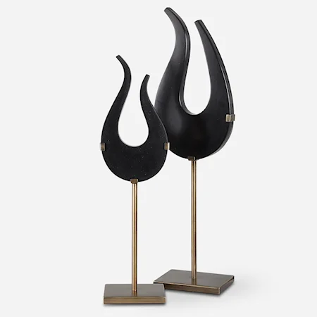 Black Flame Sculptures, S/2