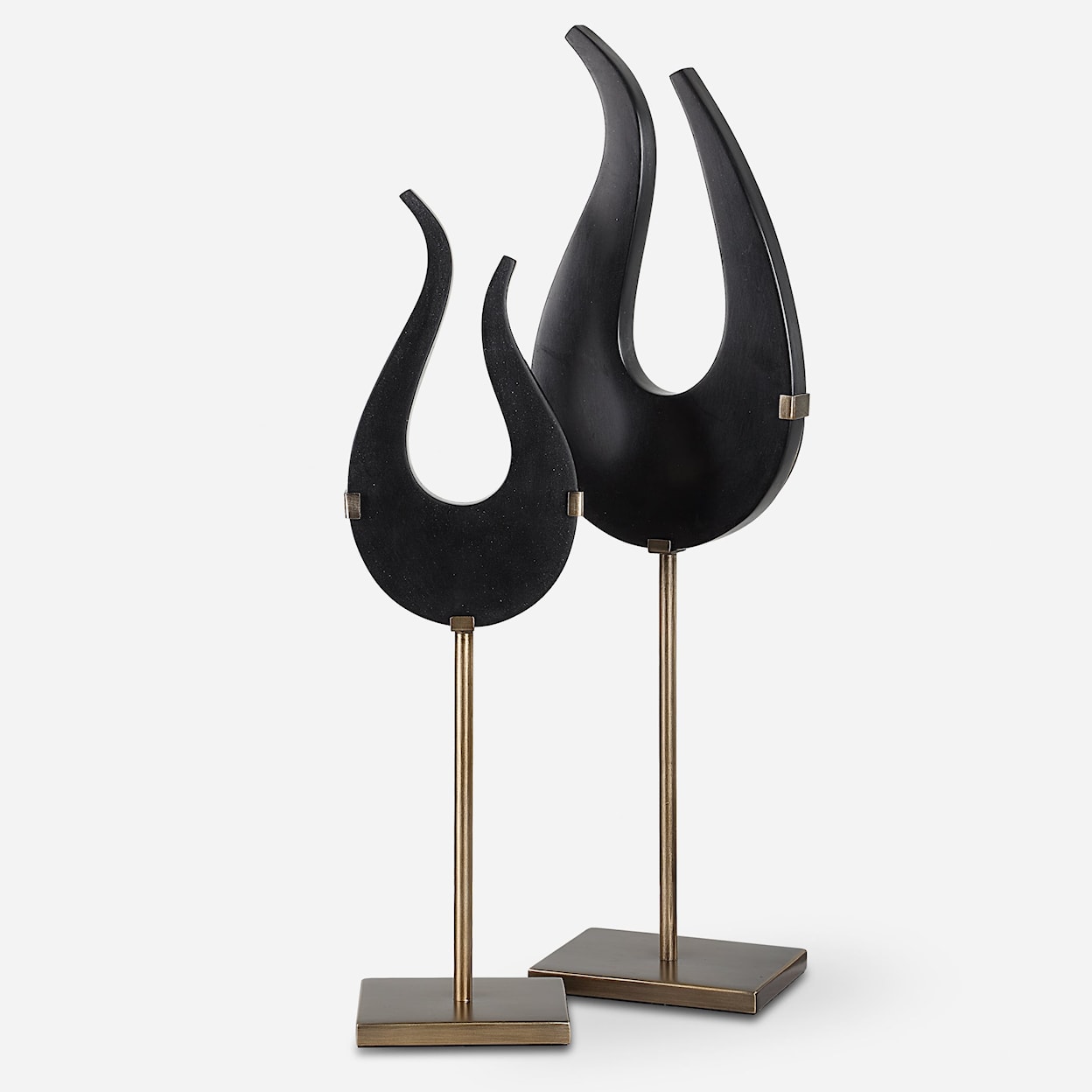 Uttermost Black Black Flame Sculptures S/2
