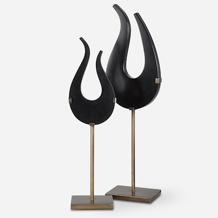 Black Flame Sculptures S/2
