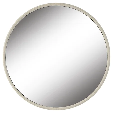 Ranchero White Round Mirror