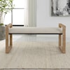 Uttermost Areca Rattan Bench with Upholstered Seat