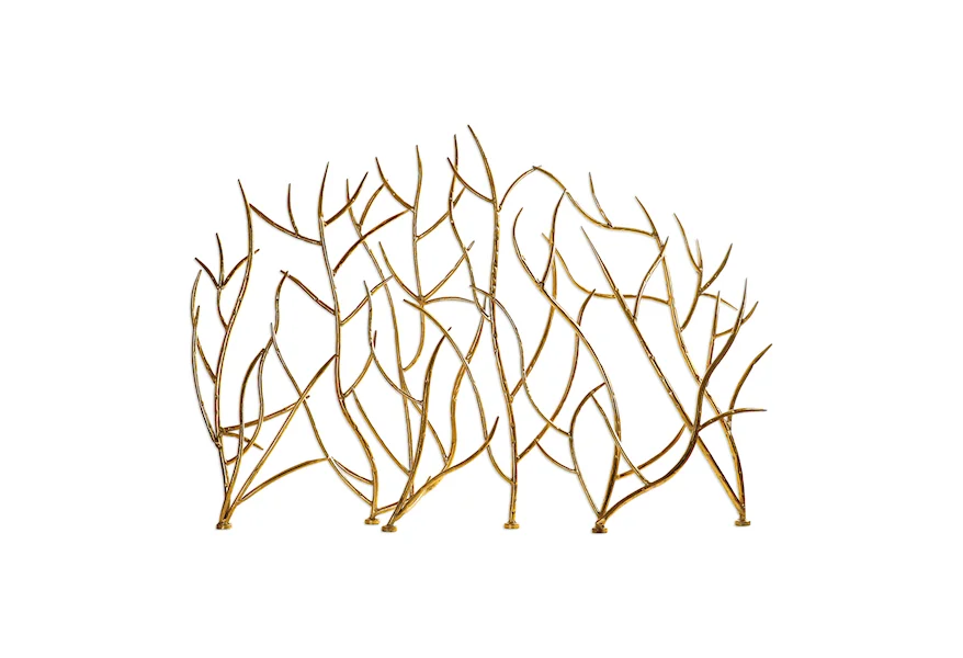 Accessories Gold Branches Decorative Fireplace Screen by Uttermost at Wayside Furniture & Mattress