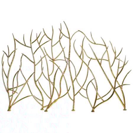 Gold Branches Decorative Fireplace Screen