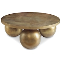 Triplet Antique Brass Coffee Table