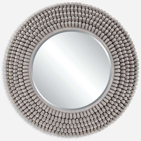 Portside Round Gray Mirror