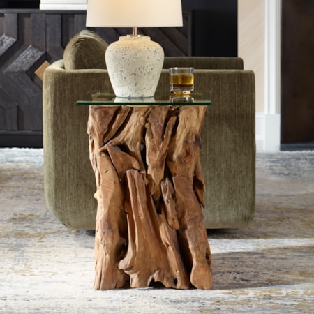 Rozel Teak Wood End Table