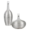 Uttermost Accessories Gatsby Silver Ribbed Bottles, S/2