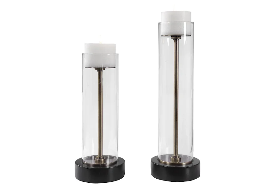 Accessories - Candle Holders Charvi Glass Candleholders, Set/2 by Uttermost at Corner Furniture