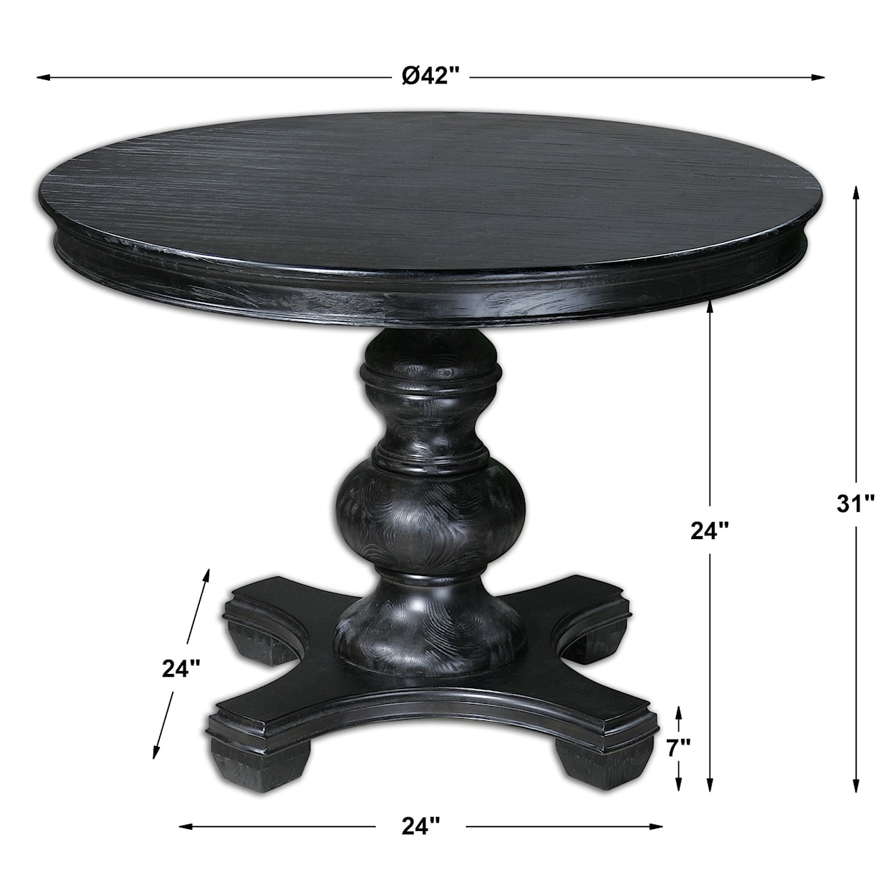 Uttermost Accent Furniture - Occasional Tables Brynmore Wood Grain Round Table