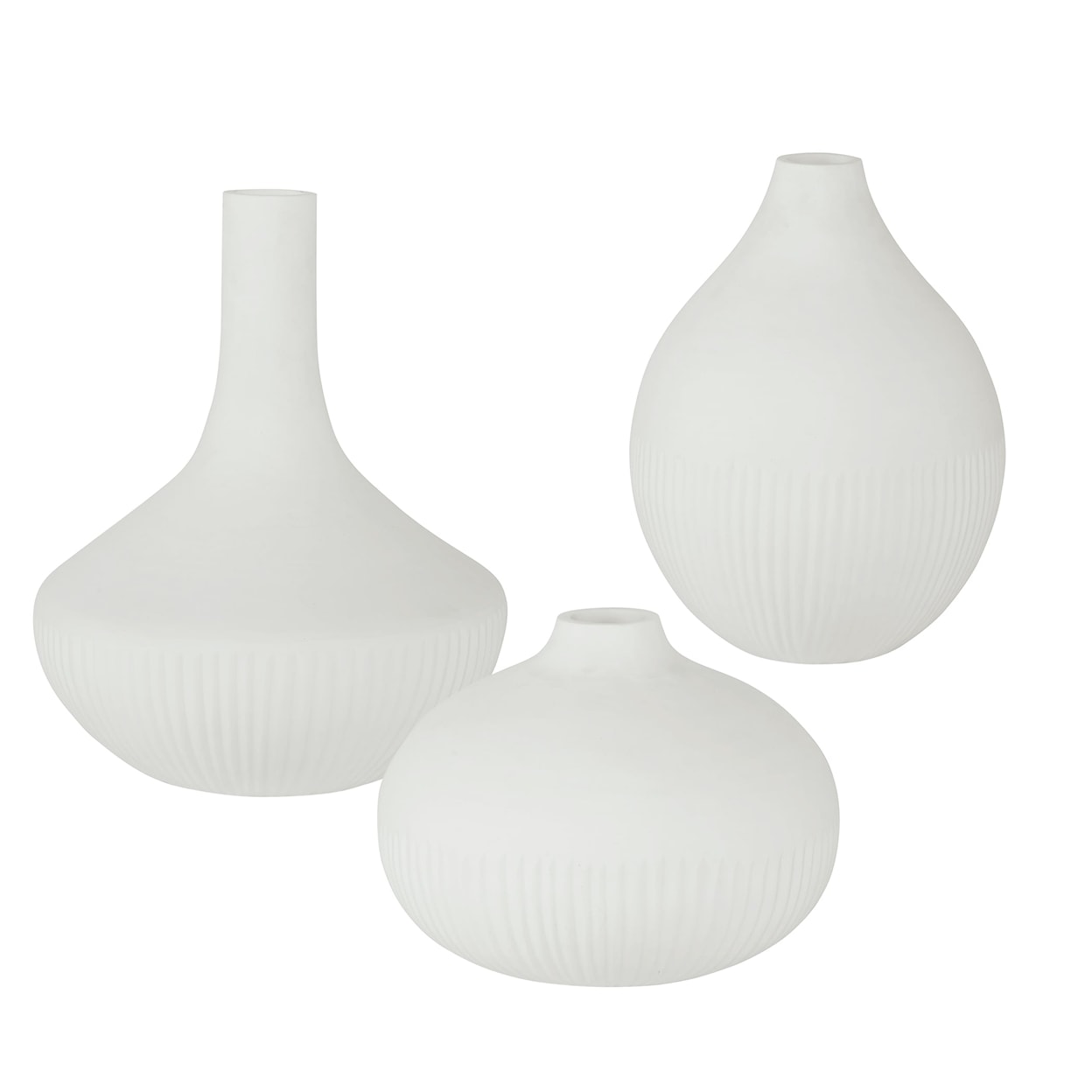 Uttermost Apothecary Satin White Vases- Set of 3