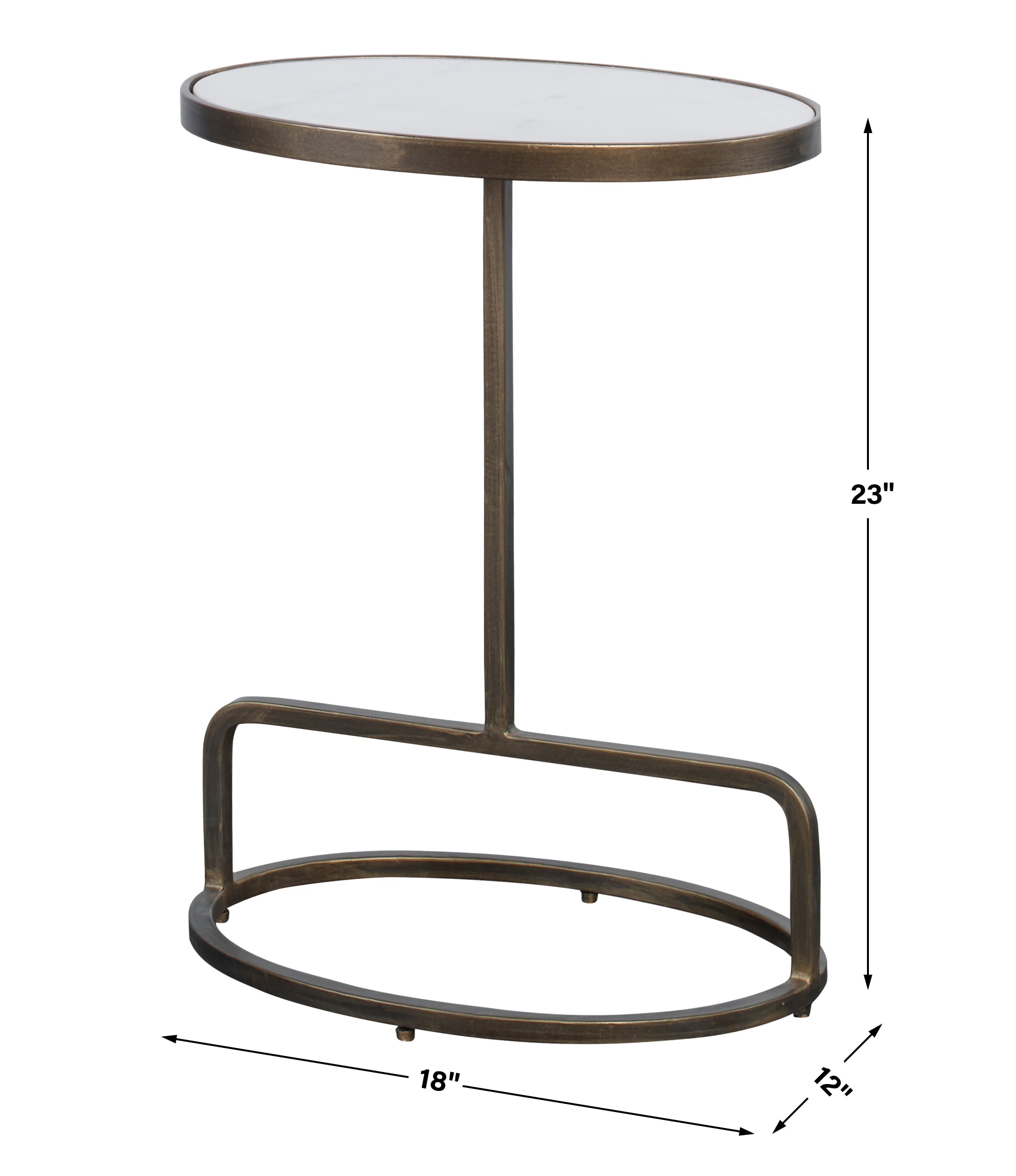 Uttermost Accent Furniture - Occasional Tables Jessenia White Marble Accent Table