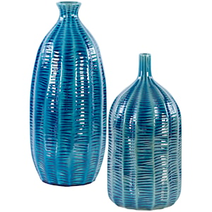 Uttermost Accessories - Vases and Urns Bixby Blue Vases, S/2
