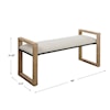 Uttermost Areca Rattan Bench with Upholstered Seat