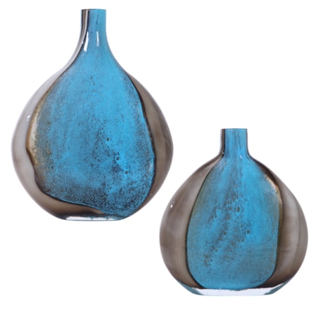 Adrie Art Glass Vases, S/2