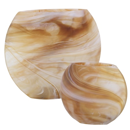 Set of 2 Fusion Swirled Vases