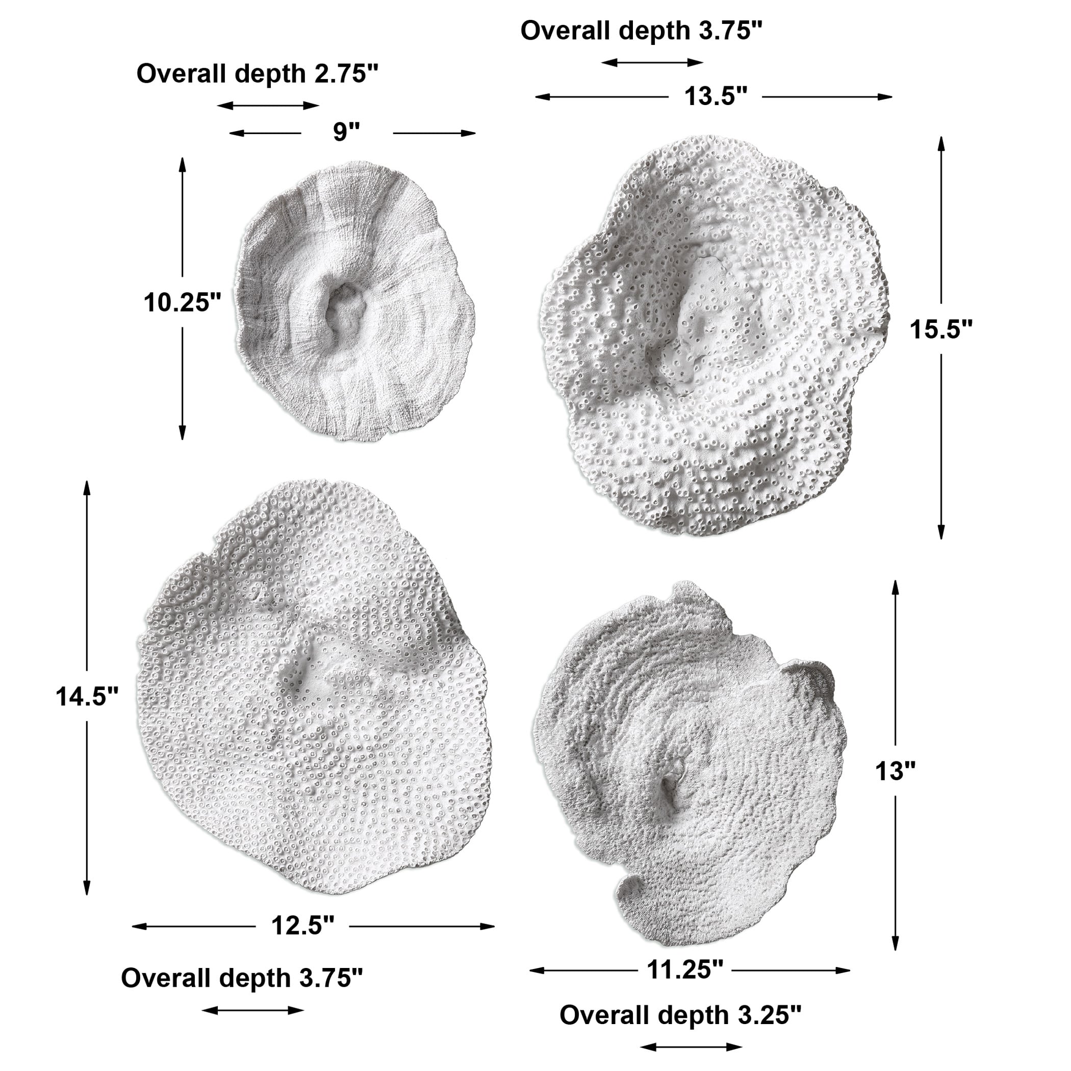 Uttermost Accessories - Statues and Figurines Sea Coral (Set of 4)