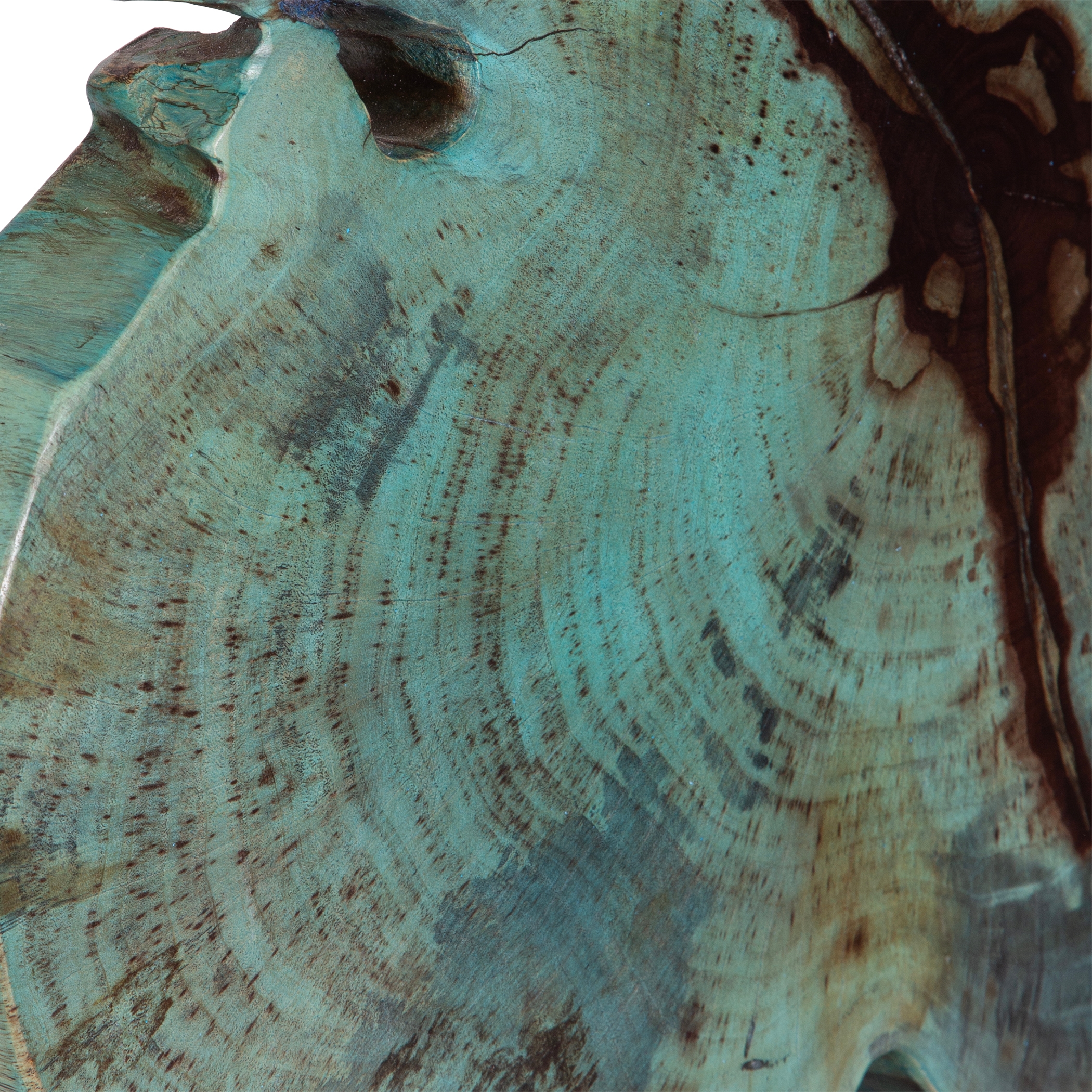 Bahati Wood Blue Sculpture