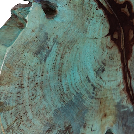 Bahati Wood Blue Sculpture