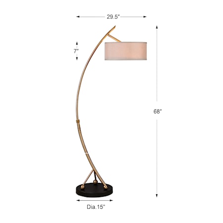 Vardar Curved Brass Floor Lamp