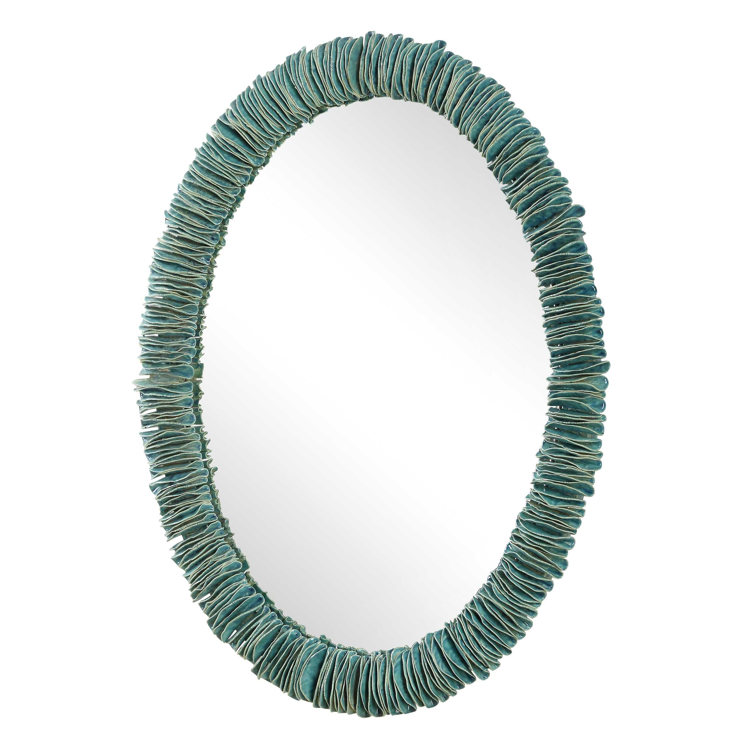 Uttermost Bonaire Bonaire Teal Blue Oval Mirror