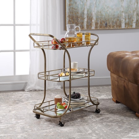 Stassi Gold Serving Cart