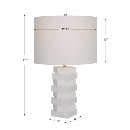 Ascent White Geometric Table Lamp