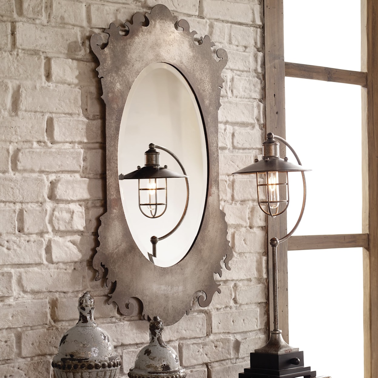 Uttermost Mirrors - Oval Vitravo Oxidized Silver Oval Mirror
