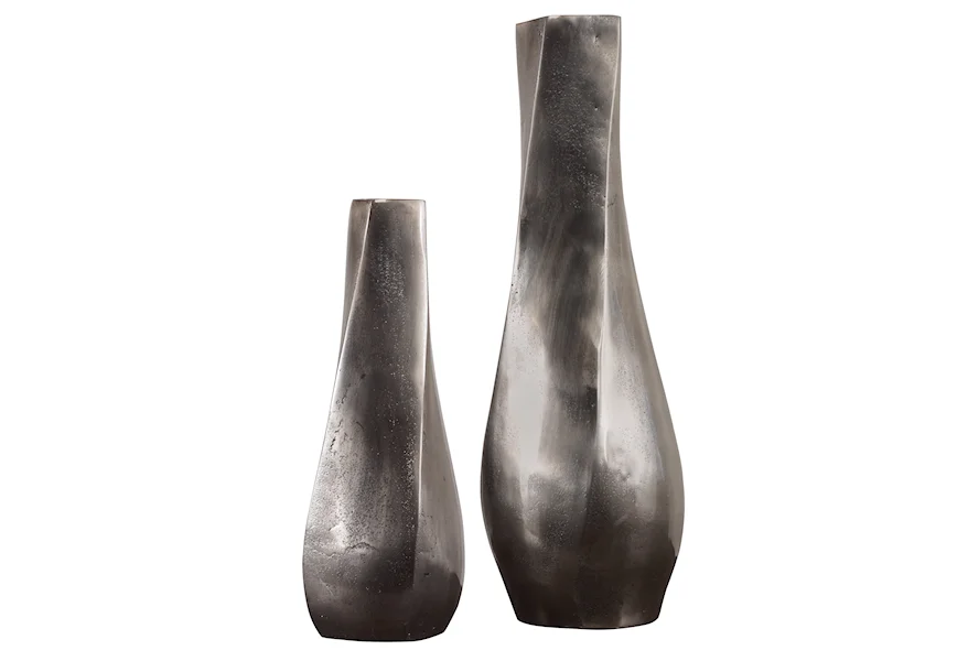 Accessories - Vases and Urns Noa Dark Nickel Vases Set/2 by Uttermost at Corner Furniture