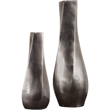 Noa Dark Nickel Vases Set/2