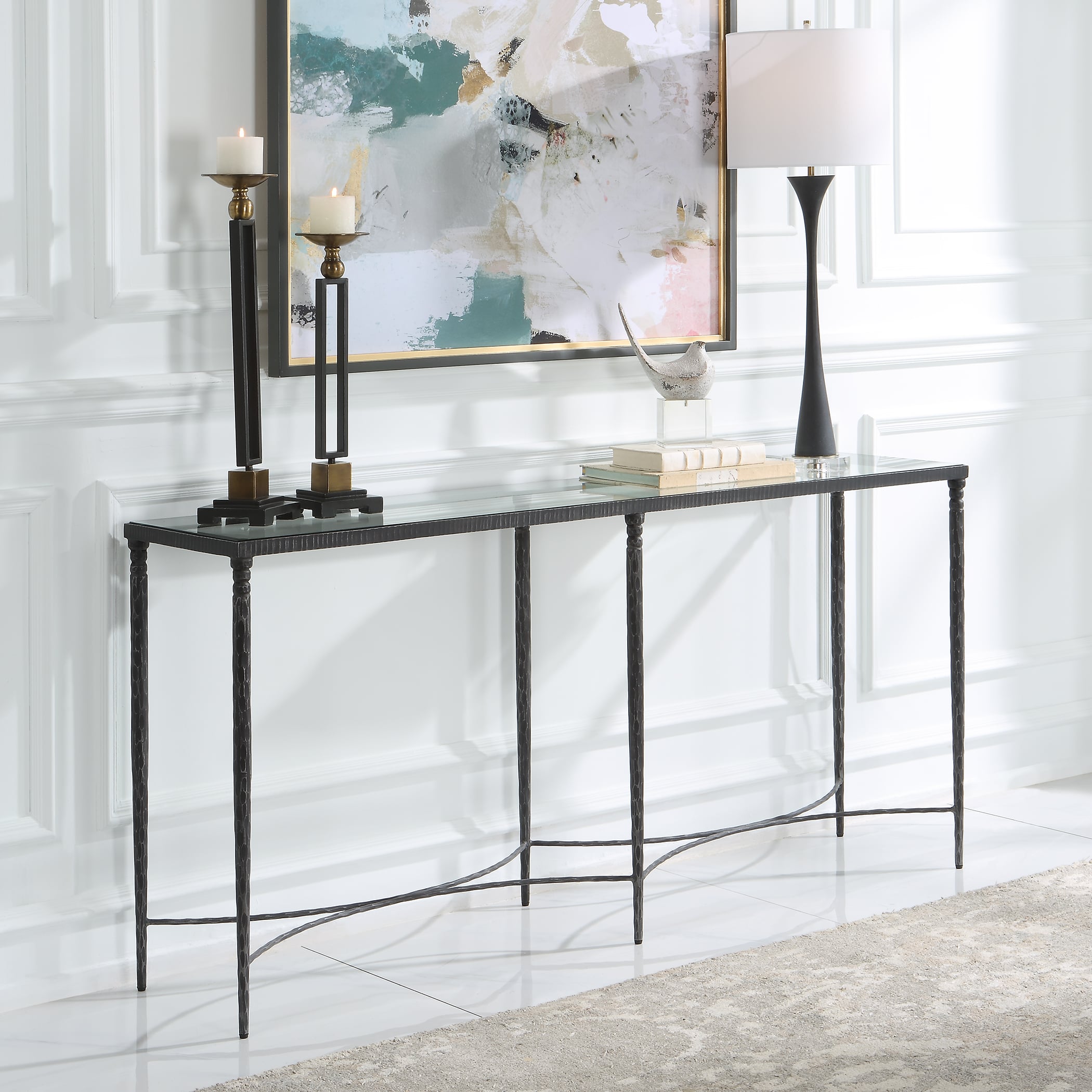 Uttermost Washington Console Table with Glass Top