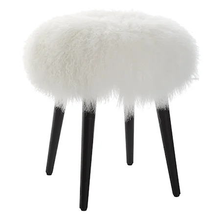 Wooly Sheepskin Accent Stool
