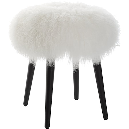 Wooly Sheepskin Accent Stool