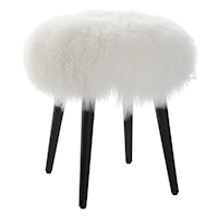 Wooly Sheepskin Accent Stool