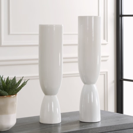 Kimist White Vases S/2