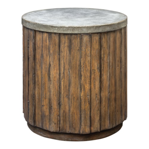 Maxfield Wooden Drum Accent Table