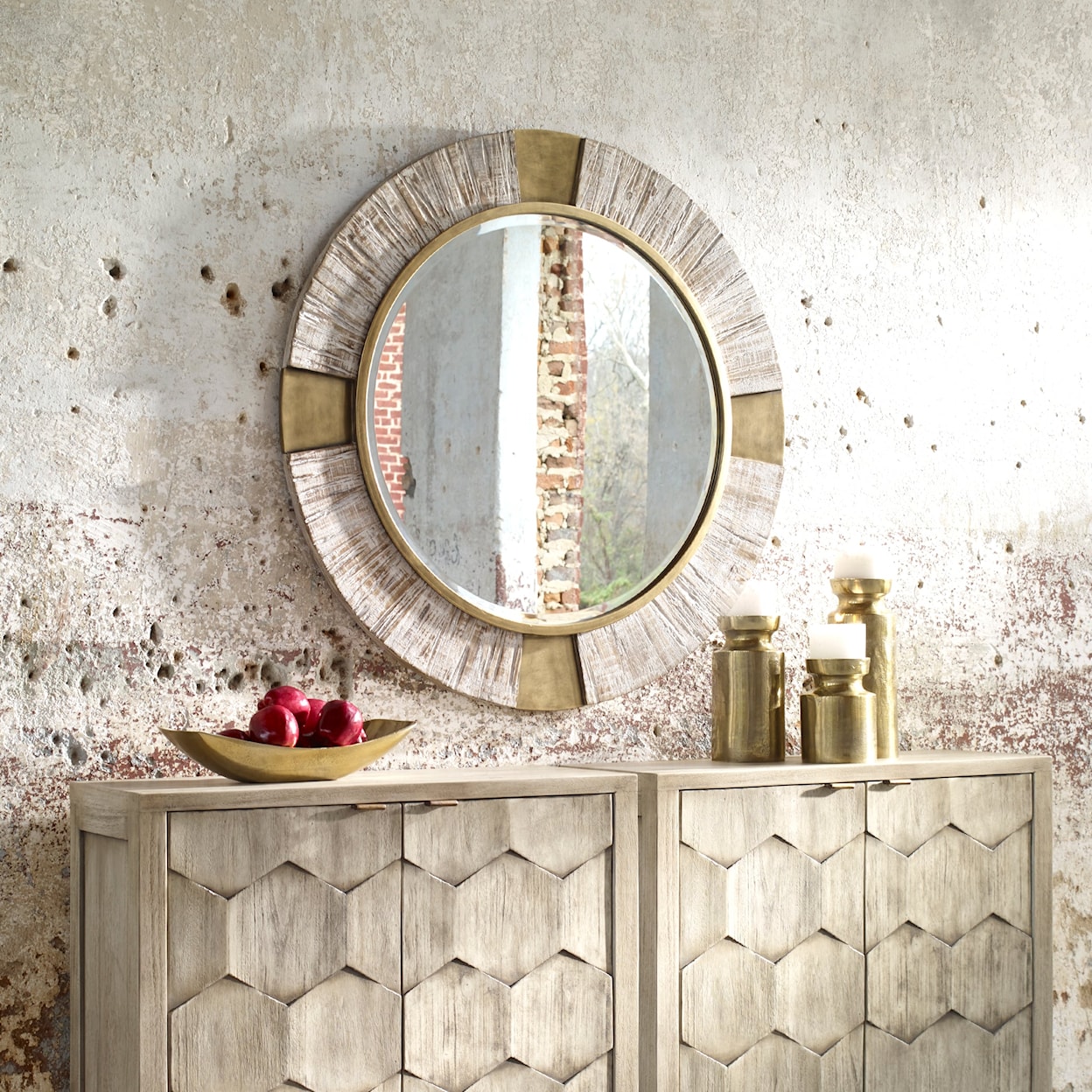 Uttermost Mirrors - Round Reuben Gold Round Mirror