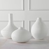 Uttermost Apothecary Satin White Vases- Set of 3